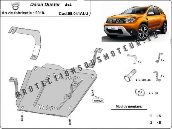 Protection de réservoir Dacia Duster - Aluminium Protection de réservoir Dacia Duster - Aluminium