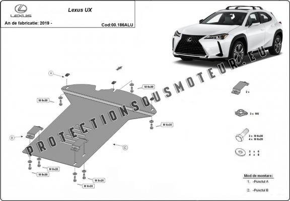 Protection / verrou de catalyseur en aluminium pour Lexus UX