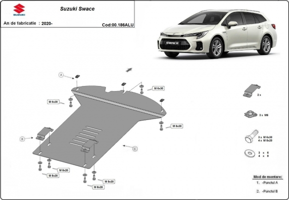Protection / verrou de catalyseur en aluminium pour Suzuki Swace