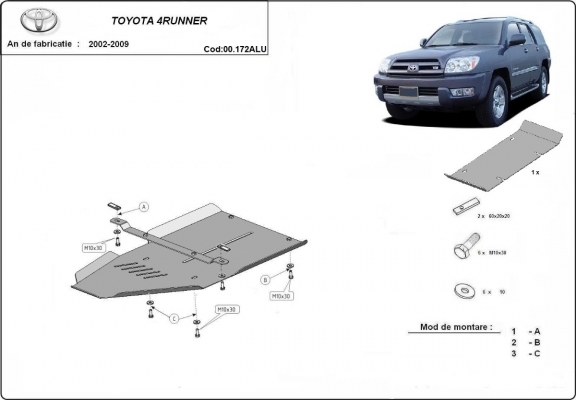 Aluminium protection de la boîte de vitesse Toyota 4Runner