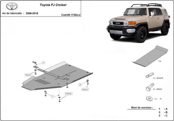 Aluminium protection de la boîte de vitesse Toyota FJ Cruiser