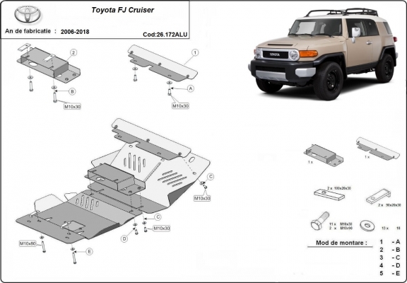 Protection Sous Moteur FJ Cruiser -Aluminium
