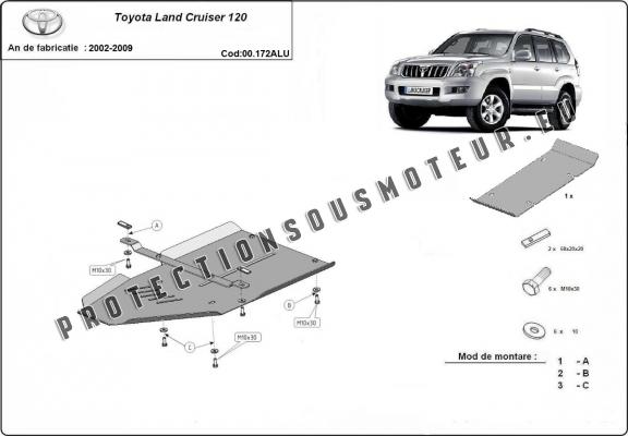 Aluminium protection de la boîte de vitesse Toyota Land Cruiser J120