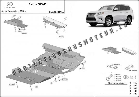 Protection Sous Moteur Lexus GX460 - Aluminium Protection Sous Moteur Lexus GX460 - Aluminium