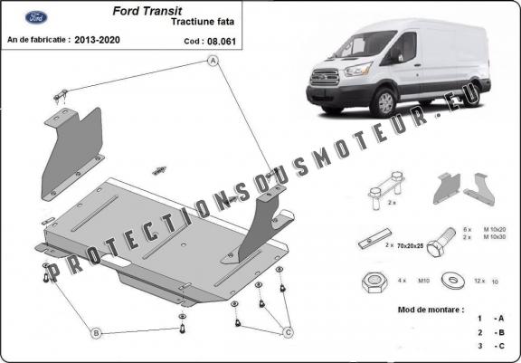 Protection sous moteur et de la boîte de vitesse Ford Transit