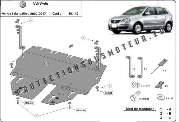 Protection sous moteur et de la boîte de vitesse VW Polo Essence