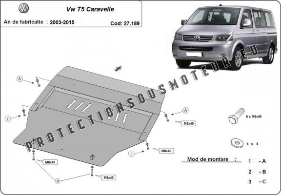 Protection sous moteur et de la boîte de vitesse Volkswagen T5 Caravelle 