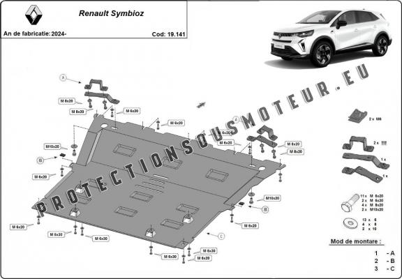 Protection sous moteur et de la boîte de vitesse Renault Symbioz 