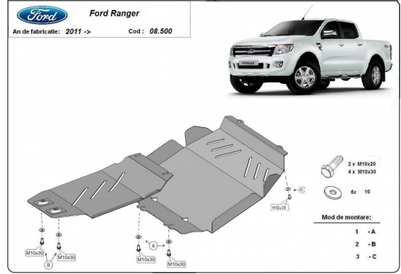 Protection Sous Moteur Ford Ranger