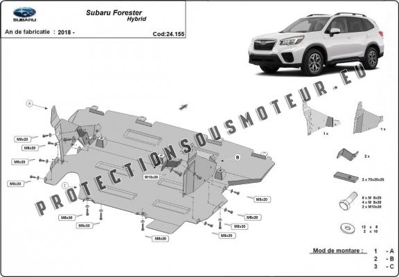 Protection du différentiel Subaru Forester