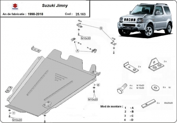 Protection de la  boîte de transfert Suzuki Jimny