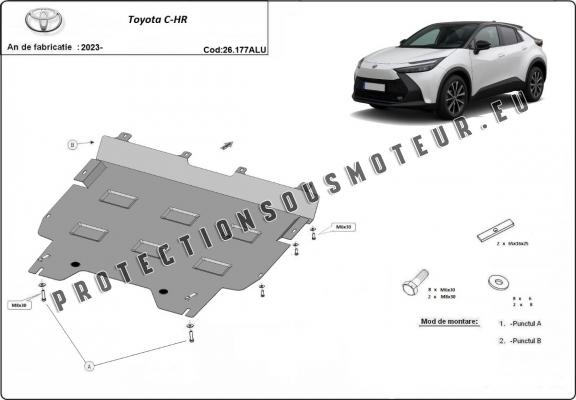 Protection sous moteur et de la boîte de vitesse  Toyota C-HR- Aluminium  