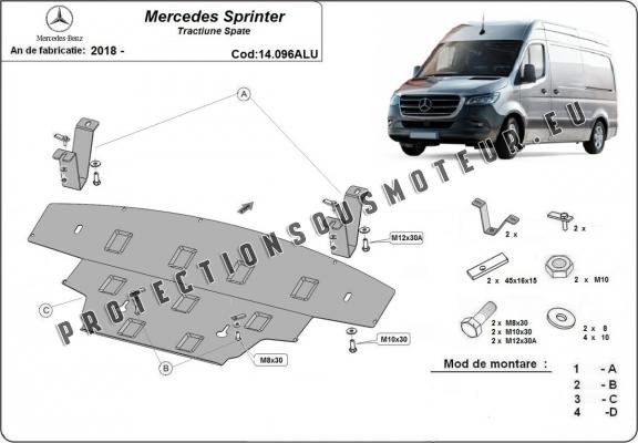Protection sous moteur Mercedes Sprinter - RWD- Aluminium  