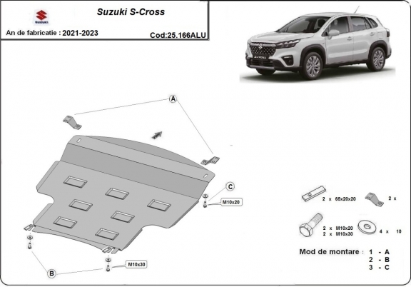 Protection sous moteur et de la boîte de vitesse Suzuki S-Cross