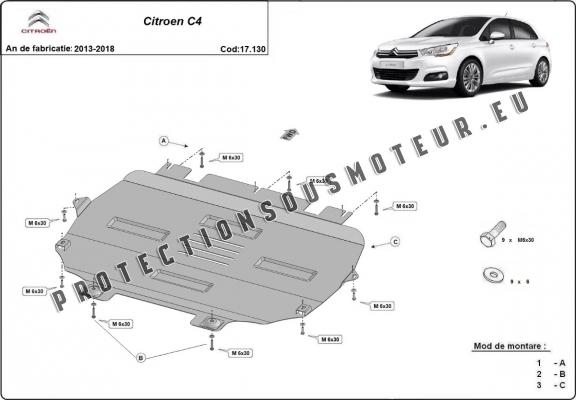 Protection sous moteur et de la boîte de vitesse Citroen C4