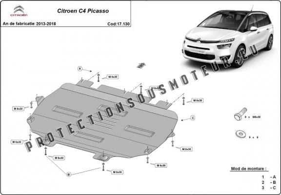 Protection sous moteur et de la boîte de vitesse Citroen C4 Picasso