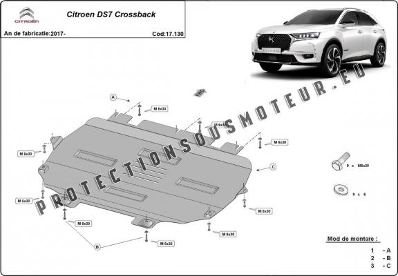 Protection sous moteur et de la boîte de vitesse Citroen DS 7 Crossback