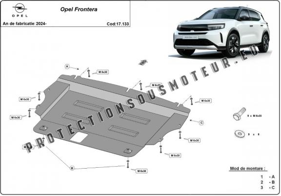 Protection sous moteur et de la boîte de vitesse Opel Frontera