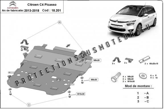 Protection sous moteur Citroen C4 Picasso