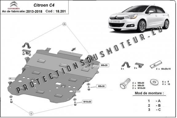 Protection sous moteur Citroen c4