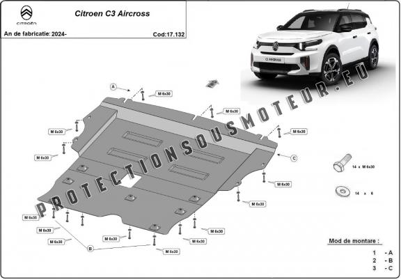 Protection sous moteur et de la boîte de vitesse Citroen C3 Aircross