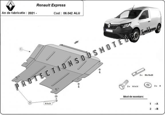  - Aluminum protection sous moteur et de la boîte de vitesse Renault Express