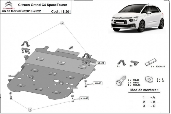 Protection sous moteur Citroen Grand C4 SpaceTourer