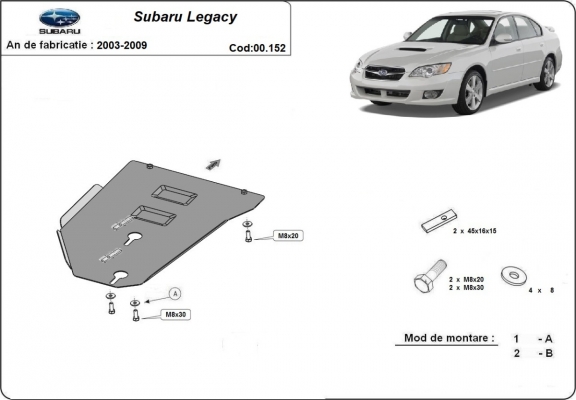 Protection de la boîte de vitesse Subaru Legacy - manuelle