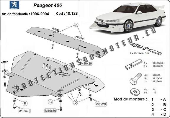 Protection sous moteur et de la boîte de vitesse Peugeot 406