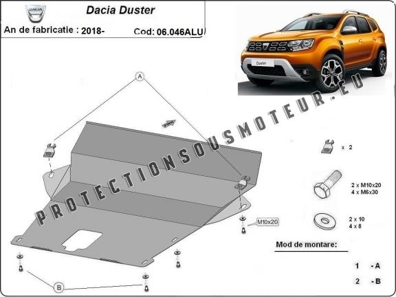 Aluminium protection sous moteur et de la boîte de vitesse Dacia Duster 