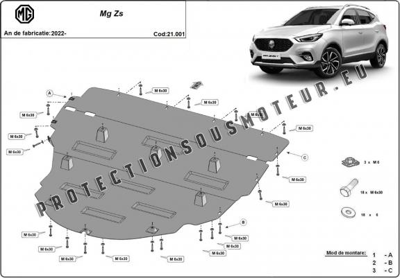 Protection sous moteur et de la boîte de vitesse MG ZS
