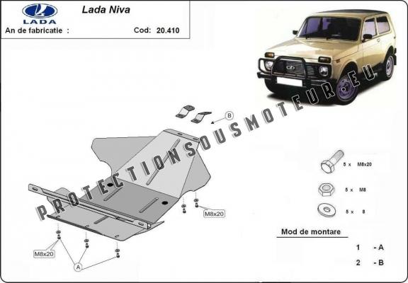 Protection sous moteur et de la boîte de vitesse Lada Niva