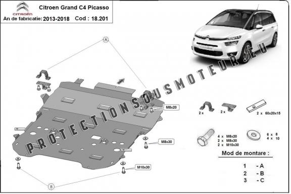 Protection sous moteur Citroen C4 Picasso