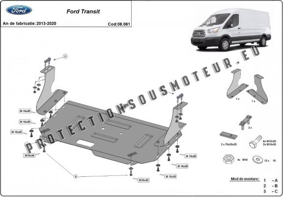 Protection sous moteur et de la boîte de vitesse Ford Transit - Traction 
