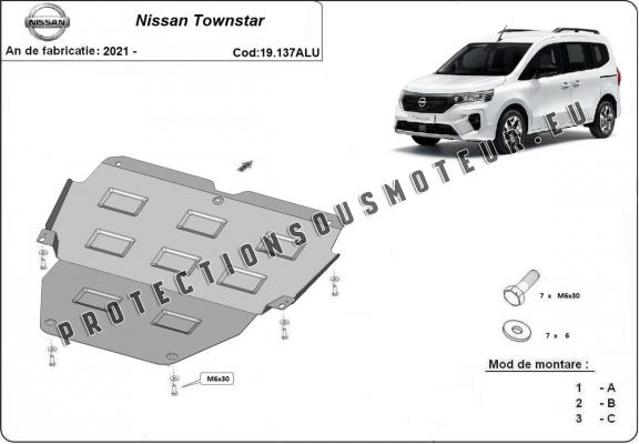 Aluminium protection sous moteur et de la boîte de vitesse Nissan Townstar