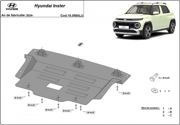 Protection Sous Moteur Hyundai Inster - Aluminium