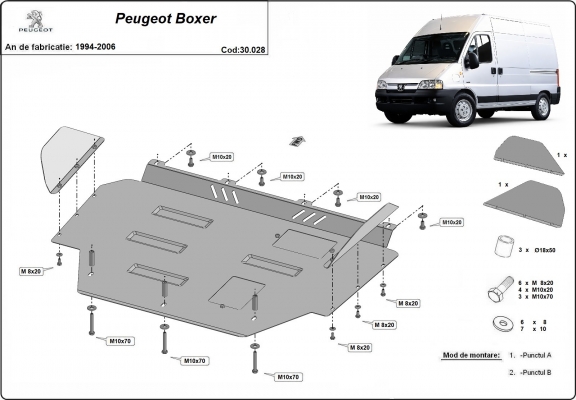 Protection sous moteur et de la boîte de vitesse Peugeot Boxer