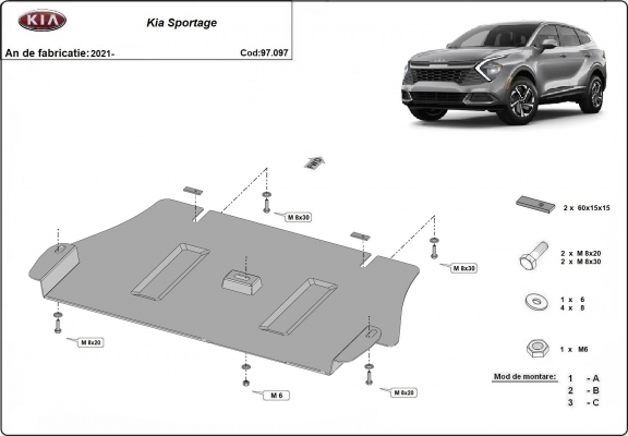 Protection convertisseur catalytique/cat lock Kia sportage