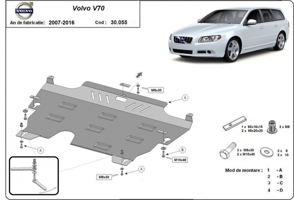 Protection sous moteur et de la boîte de vitesse Volvo V70