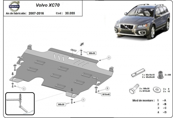 Protection sous moteur et de la boîte de vitesse Volvo XC70