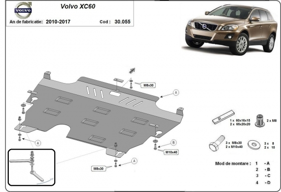 Protection sous moteur et de la boîte de vitesse Volvo XC60