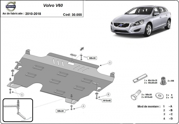 Protection sous moteur et de la boîte de vitesse Volvo  V60