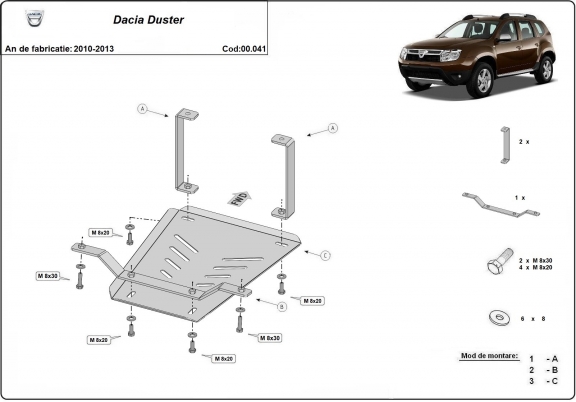 Protection du différentiel Dacia Duster