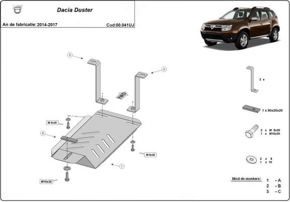 Protection du différentiel - Dacia Duster 4x4