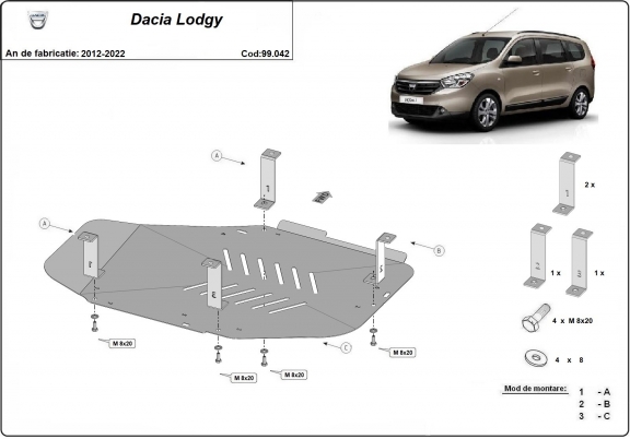 Protection de réservoir Dacia Lodgy