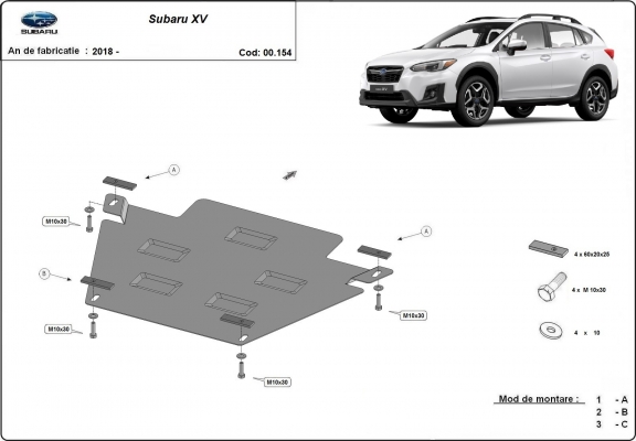 Protection de la boîte de vitesse Subaru XV