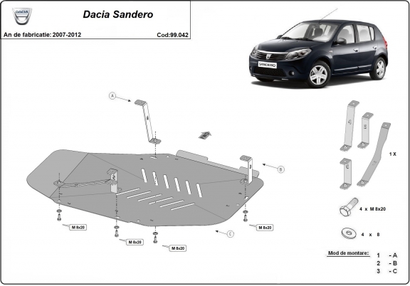 Protection de réservoir Dacia Sandero