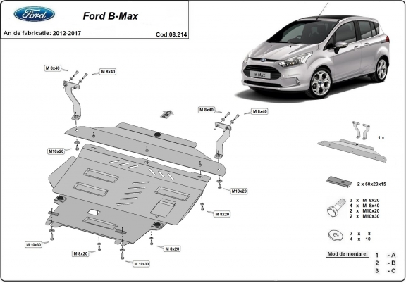 Protection sous moteur et de la boîte de vitesse Ford B-Max