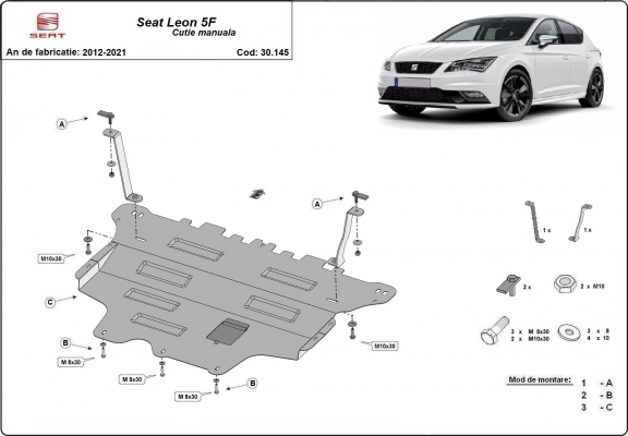 Protection sous moteur et de la boîte de vitesse Seat Leon Mk3