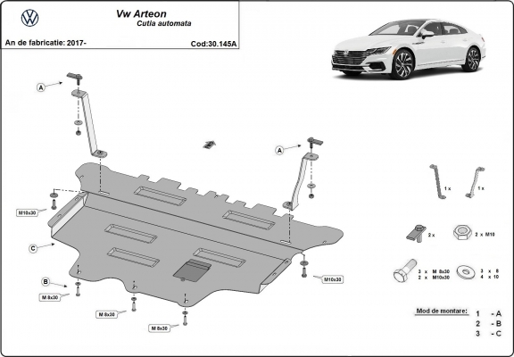 Protection sous moteur et de la boîte de vitesse VW Arteon